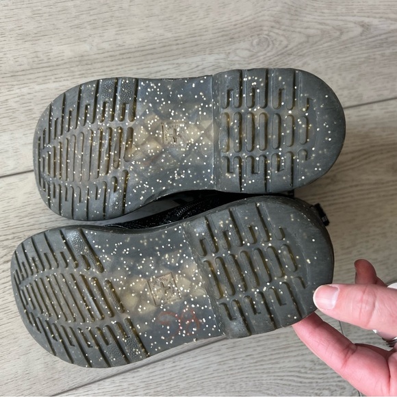 Doc Martens 1460 Girls Lace-Up Ankle Boot Black Glitter Combat Boots - Picture 6 of 8